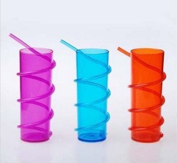 創(chuàng)意吸管透明塑料杯 可定制